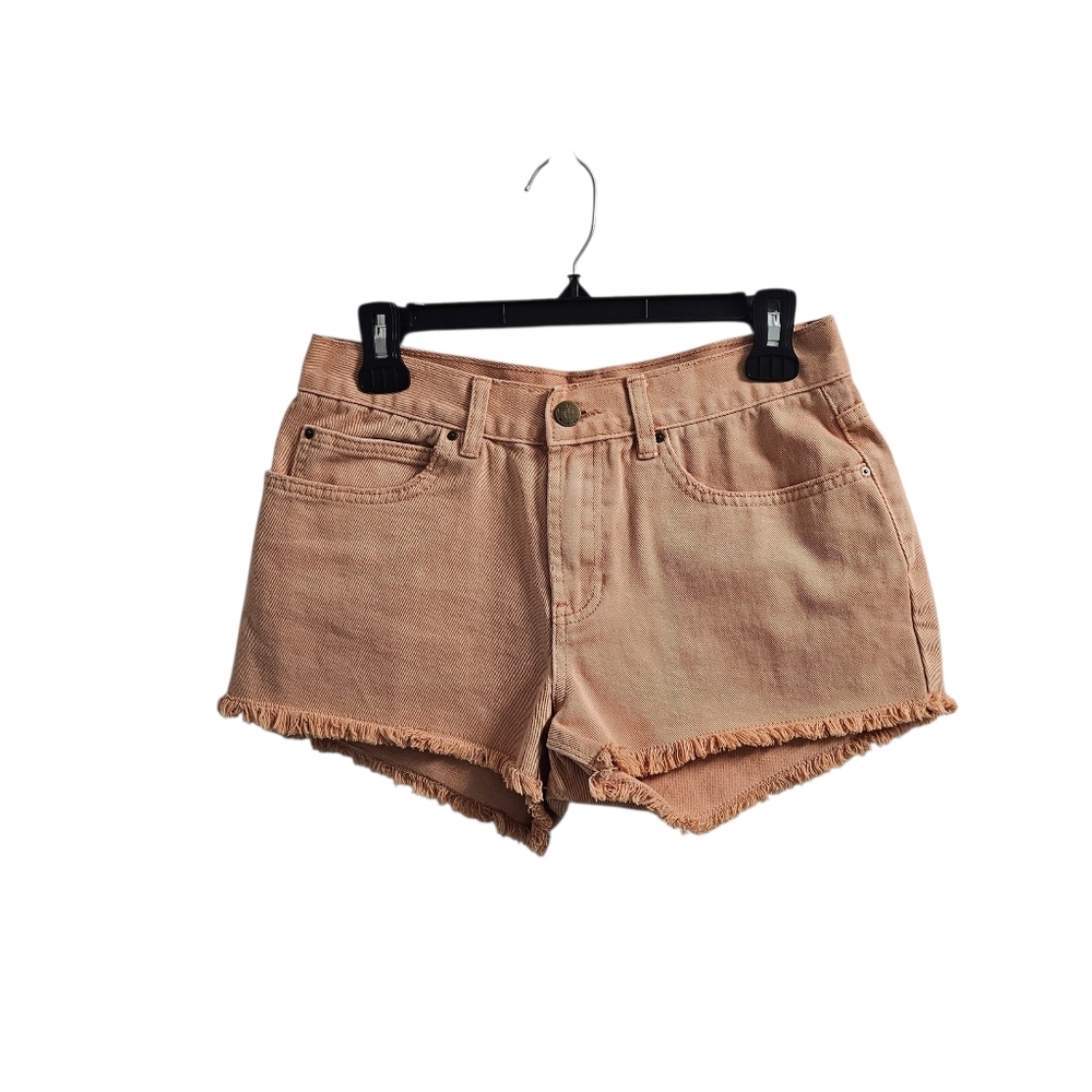 Billabong Light Orange Apricot Raw Hem Jean Shorts Size 27 Mid Rise